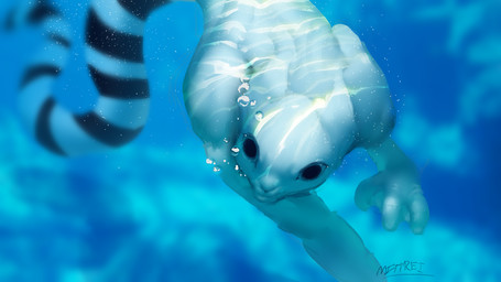 ambiguous_feral ambiguous_gender black_eyes black_stripes black_tail bubble detailed_background feral markings solo striped_markings striped_tail stripes swimming tail tail_markings text underwater water white_body white_skin white_tail boxwater domestic_cat elapid_(snake) felid feline felis hybrid mammal reptile scalie sea_krait sea_snake snake 16:9 2026 artist_name blue_theme digital_media_(artwork) digital_painting_(artwork) painting_(artwork) widescreen