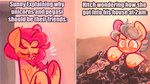 bedding blanket duo female hair hooves male photo_background purple_hair text turquoise_hair sockiepuppetry hasbro mlp_g5 my_little_pony hitch_trailblazer_(mlp) sunny_starscout_(mlp) earth_pony equid equine horse mammal pony 16:9 comic english_text meme photography_(artwork) widescreen