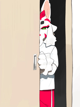 anthro biped bottomwear claws clothed clothed_anthro clothed_female clothing female fingers front_view fully_clothed fully_clothed_anthro fully_clothed_female fur inside looking_at_viewer shirt solo topwear kame_3 ayakashi_(kame_3) canid canine fox mammal 2026 digital_drawing_(artwork) digital_media_(artwork) hi_res