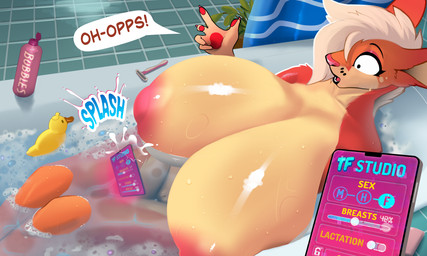 accident after_transformation app bath bathroom big_breasts breast_expansion breast_growth breasts bubble clitoris electronics expansion female genitals growth huge_breasts hyper hyper_breasts knock-kneed lying mid_transformation on_back phone plump_labia presenting presenting_vulva soap solo tf_studio transformation transformation_sequence vulva water wet wide_hips foxinuhhbox anatid anseriform avian bird duck kangaroo macropod mammal marsupial 5:3 digital_media_(artwork) hi_res sequence