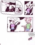 anthro anus duo female fingering genitals piercing profanity pussy tail text james_m_hardiman ebony_(btt) echo_(jmh) bat mammal mephitid skunk comic english_text hi_res traced