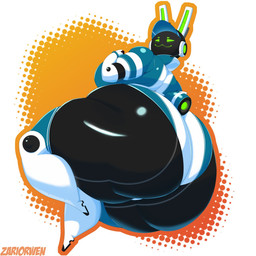 anthro big_breasts big_butt black_body blue_clothing blue_hat blue_headwear blue_leotard blue_tail border breasts butt clothing electronics empty_eyes female footwear green_eyes green_inner_ear green_mouth hat headgear headphones headset headwear huge_breasts huge_butt huge_thighs hyper hyper_butt hyper_thighs leotard looking_back machine rear_view scut_tail shoes short_tail simple_background smile smiling_at_viewer solo tail thick_thighs tight_clothing white_border white_clothing white_ears white_footwear zariorwen project_turboblast tempo_(project_turboblast) lagomorph leporid mammal rabbit robot 1:1 hi_res