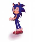 anthro blush looking_at_viewer male simple_background solo chocolatechippi sega sonic_the_hedgehog_(series) sonic_the_hedgehog eulipotyphlan hedgehog mammal absurd_res hi_res