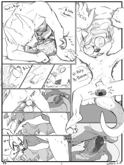 accidental_pedophilia age_difference anal anal_knotting anal_penetration animal_genitalia animal_penis anthro anthro_on_anthro anthro_penetrated anthro_penetrating anthro_penetrating_anthro balls bed bodily_fluids butt canine_genitalia canine_penis cum cum_in_ass cum_in_intestines cum_inside dialogue dry_anal_orgasm dry_orgasm duo ejaculation erection eyes_closed eyewear eyewear_only foreskin from_front_position fur furniture genital_fluids genitals glasses glasses_only hair hands-free humanoid_genitalia humanoid_penis kiss_on_lips kissing kissing_while_penetrated kissing_while_penetrating knot knotted_penis knotting larger_male larger_on_top looking_pleasured lying male male/male male_on_bottom male_on_top male_penetrated male_penetrating male_penetrating_male missionary_position moan nipples nude older_male on_back on_bed on_bottom on_top orgasm orgasm_face penetration penile penile_penetration penis penis_in_ass perspective plap profanity sex simple_background simultaneous_orgasms size_difference smaller_male smaller_on_bottom smaller_penetrated smile speech_bubble spread_legs spreading tail text tongue tremble_spikes wearing_glasses young young_anthro young_male younger_male younger_penetrated wintersink canid canine canis mammal mustelid otter wolf 3:4 absurd_res comic digital_media_(artwork) english_text hi_res monochrome