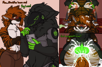 anal anthro bodily_fluids cum doggystyle duo from_behind_position from_front_position genital_fluids machine male male/male mating_press sex crymsoncreations joseph_(soldierguy) hyena mammal protogen hi_res tagme