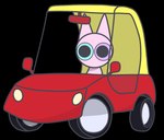 alpha_channel ambiguous_gender blue_eyes car cel_shading cozy_coupe domestic_cat driving felid feline felis fur gooblie_2 heterochromia inside_car little_tikes mammal monotone_body monotone_fur pink_body pink_fur purple_eyes round_eyes shaded silly simple_background solo toddler_car toony toy_car transparent_background vehicle