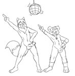 anthro balls dancing disco_ball duo erection genitals humanoid_genitalia humanoid_penis male male/male nude penis metal_(artist) arcticsnow1 cobalt_(chris_sutor) bear hybrid mammal digital_media_(artwork) monochrome sketch