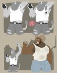 anthro armpit_hair balls_outline barazoku big_bulge big_pecs bodily_fluids body_hair bottomwear bovid_horn bulge caprine_horn clothing denim denim_bottomwear denim_clothing detailed_bulge duo electronics eyewear facial_piercing genital_outline glasses horn in_heat internal jeans lactating male male/male male_lactation multiple_ova muscular muscular_male nose_piercing nose_ring ovulating ovum pants pecs phone piercing public pupils raised_arm ram_horn ring_piercing silhouette size_difference slit_pupils tail torn_bottomwear torn_clothing torn_jeans torn_pants trapezius melancholiclion mayternity yukoso_(melancholiclion) bovid caprine felid lion mammal pantherine sheep 2025 comic hi_res