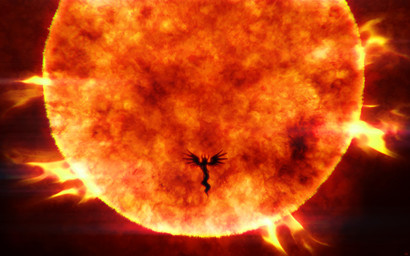 explosion feathered_wings feathers female feral fire flying fur hair horn solo spread_wings sun wings cmaggot friendship_is_magic hasbro my_little_pony mythology princess_celestia_(mlp) equid equine mammal mythological_creature mythological_equine winged_unicorn 16:10 2014 hi_res wallpaper widescreen