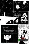 clothed clothing dialogue duo female humor surprise text yelling plumfsh undertale undertale_(series) bird_that_carries_you_over_a_disproportionately_small_gap undyne avian bird fish marine scalie black_and_white comic english_text monochrome