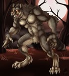 anthro glowing glowing_eyes male solo tigran_the_werewolf mythology num8 canid canine canis mammal mythological_canine mythological_creature werecanid werecanine werecheetah werecreature werewolf wolf absurd_res hi_res