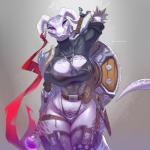1:1 2018 akieta_perrean anthro argonian armor bethesda_softworks big_breasts breasts cleavage clothed clothing curvy_figure digital_media_(artwork) female flask hi_res hourglass_figure huge_thighs lips liquid looking_at_viewer microsoft non-mammal_breasts pauldron pink_eyes scalie shield skimpy skygracer small_waist solo the_elder_scrolls thick_thighs unconvincing_armor wide_hips
