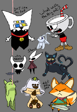 anthro clothing female group male nude shirt topwear tunic pixmeer capcom cuphead_(game) hi-fi_rush hollow_knight_(franchise) microsoft monster_hunter ori_(series) rain_world studio_mdhr tango_gameworks team_cherry videocult xbox_game_studios 808_(hi-fi_rush) cuphead_(character) hornet_(hollow_knight) meer_(pixmeer) ori_(ori) saint_(rain_world) the_knight_(hollow_knight) felid felyne lynian mammal palico slugcat absurd_res hi_res