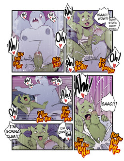 2_penises anal anal_penetration announcing_orgasm anthro anthro_on_anthro anthro_penetrated anthro_penetrating anthro_penetrating_anthro armpit_hair balls bed bodily_fluids body_hair bottomless clothed clothed/nude clothing cum cum_inside cum_splatter cum_while_penetrated cute_fangs dialogue drooling duo ejaculation fangs first_person_view five_frame_image fucked_silly fur furniture genital_fluids genitals glans green_body green_fur green_hair green_penis grey_body grey_penis hair heart_symbol hugging_penis looking_pleasured lying male male/male male_penetrated male_penetrating male_penetrating_male moan moobs multi_genitalia multi_penis name_in_dialogue nipples non-mammal_nipples nude on_back on_bed open_mouth overweight penetrating_pov penetration penile penile_penetration penis penis_in_ass pillow pillow_grab receiving_pov saliva sex shirt sound_effects speech_bubble spread_legs spreading tank_top teeth text topwear t0l0k isaac_(t0l0k) ted_(t0l0k) domestic_cat felid feline felis fish mammal marine shark comic english_text hi_res multiple_scenes