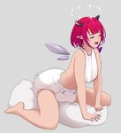 absurd_res bib bottomwear clean_diaper clothing crystal_wings diaper diaper_humping diaper_masturbation eyes_closed female floating_wings grinding hair halo hi_res hololive hololive_en horn humanoid humanoid_pointy_ears irys_(hololive) kneeling light_body light_skin looking_pleasured maroon_hair masturbation nephilim not_furry nude octojo open_mouth pillow pillow_humping shaking simple_background solo straddling trembling underwear vtuber white_background white_diaper winged_humanoid wings
