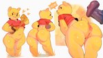 anthro anus biped black_eyes bottomless butt closed_smile clothed clothing crossgender dialogue duo erection female food fur genitals heart_symbol honey_(food) male mouth_closed mtf_crossgender navel open_mouth open_smile penis pussy short_tail simple_background simple_eyes smile solo_focus speech_bubble tail topwear white_background yellow_body yellow_fur yellow_tail sachsech205 disney winnie_the_pooh_(franchise) pooh_bear bear mammal 16:9 hi_res widescreen