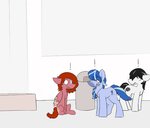 2017 aquest black_hair black_tail blue_body blue_fur blue_hair blue_tail cutie_mark ears_back earth_pony equid equine exclamation_point female feral freckles friendship_is_magic fur group hair hasbro horse jewelry male mammal my_little_pony mythological_creature mythological_equine mythology necklace outside pegasus pink_body pink_fur pivoted_ears pony red_hair red_tail simple_background sitting standing surprise tail trash_can unknown_character white_background white_body white_fur wings