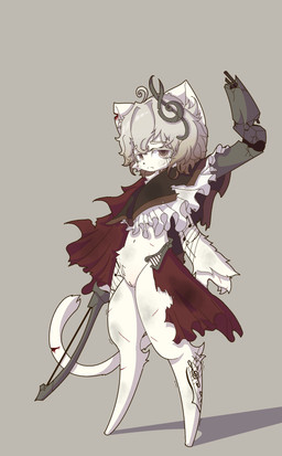 blood bodily_fluids clothing damaged damaged_clothing embarrassed female fighting_pose genitals knife looking_at_viewer music pose scared standing vulva white_body young cassis felid feline felis mammal absurd_res colored detailed full-length_portrait hi_res portrait shaded