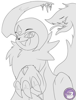 claws cold feral horn ice icecold icicle male open_mouth paws sitting smile tail tail_mouth unusual_anatomy unusual_tail hyperchibiabsol nintendo pokemon absol generation_3_pokemon pokemon_(species) absurd_res hi_res