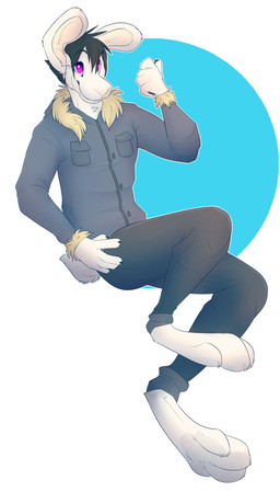 4_toes 5_fingers anthro barefoot biped black_hair feet fingers hair male purple_eyes solo toes senimasan hare lagomorph leporid mammal 2017 absurd_res digital_media_(artwork) hi_res