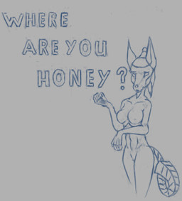 anthro augmented breasts cybernetics female hair machine nude solo synthetic tail the_dark_skull android canid canine canis cyborg jackal mammal robot blue_and_grey digital_media_(artwork) drawpile_(artwork) guide_lines low_res monochrome sketch sketch_page