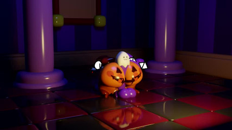 anthro anthro_on_anthro balls big_balls big_butt big_penis bodily_fluids bouncing_balls bouncing_butt butt checkered checkered_floor cum cum_on_body cum_on_butt duo ejaculation genital_fluids genitals holidays hot_dogging huge_butt jack-o'-lantern male male/male penis pumpkin_butt sex thick_thighs sound_warning superiorfox halloween bob_(superiorfox) soups_(superiorfox) alien canid canine domestic_cat felid feline felis fox mammal 2022 3d_(artwork) 3d_animation animated digital_media_(artwork) long_playtime sound video