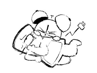 >_< ambiguous_gender bite clock duo eyes_closed female lying not_furry on_side shoulder_bite simple_background white_background clockstops3am conditional_dnp it's_time_for_the object_shows clock_(itft) animate_inanimate dire_animate_inanimate living_clock black_and_white monochrome sketch