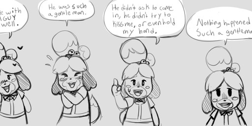 anthro bodily_fluids dialogue female heart_symbol nervous nervous_sweat solo sweat tail tail_motion tailwag talking_to_viewer text yotomoe animal_crossing nintendo isabelle_(animal_crossing) canid canine canis domestic_dog mammal shih_tzu toy_dog 2020 absurd_res english_text hi_res monochrome