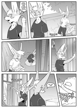 anthro clothed clothing detailed_background dialogue duo ear_piercing inner_ear_fluff male piercing speech_bubble text tuft kifyun2 kif_yppreah raphael_yppreah ailurid canid canine fox mammal red_panda absurd_res black_and_white comic english_text hi_res monochrome