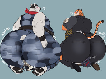 anthro big_butt black_bottomwear black_clothing black_pants black_topwear blush bottomwear bubble_butt butt camo camo_clothing camo_print clothing facesitting feet footwear fur group huge_butt hyper hyper_butt male male/male on_bottom on_top orange_body orange_fur overweight overweight_anthro overweight_male pants pattern_clothing shoes sitting_on_another striped_body striped_fur stripes tail thick_thighs topwear white_body white_fur wide_hips megacoolbear epic_games fortnite mythology dire_(fortnite) oscar_(fortnite) polar_patroller wendell_(fortnite) bear canid canine canis felid mammal mythological_canine mythological_creature pantherine polar_bear tiger ursine werecanid werecanine werecreature werewolf wolf 4:3 hi_res