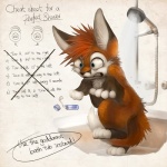 ambiguous_gender anthro big_eyes blue_eyes dipstick_tail instructions markings shower solo tail tail_markings text toothpaste silverfox5213 silverfox5213_(character) canid canine fox mammal red_fox true_fox 1:1 2012 english_text