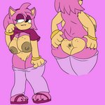 anus areola breasts butt female flashing flashing_breasts flashing_butt flashing_pussy nipples chibitay sega sonic_the_hedgehog_(series) amy_rose eulipotyphlan hedgehog mammal 1:1 absurd_res hi_res