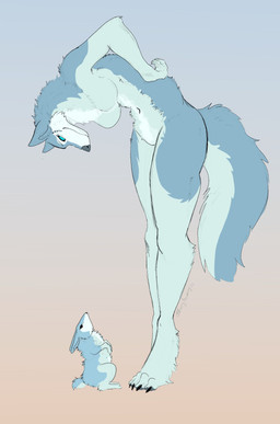 anthro black_nose blue_body blue_claws blue_eyes breasts claws featureless_breasts female male solo tail furrymammy ark_survival_(series) rakki_veilwyn canid canine fox mammal veilwyn absurd_res hi_res