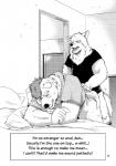 anal anthro canid canine canis clothed clothing comic detailed_background dialogue digital_media_(artwork) domestic_dog duo english_text hi_res inside kumagaya_shin male male/male mammal mohawk monochrome reversible sex text