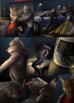 2012 anthro barefoot blood blue_bottomwear blue_clothing blue_eyes blue_pants bodily_fluids bottomwear canid canine canis car car_accident clothed clothing comic denim denim_bottomwear denim_clothing drama duo ear_piercing ears_back feet fennec_fox fox fully_clothed fur grey_body grey_clothing grey_jacket grey_tail grey_topwear headlights hoodie jacket jeans male male/male mammal marcus_(rukis) night open_clothing open_jacket open_topwear outside pants piercing pivoted_ears red_clothing red_shirt red_topwear reis rukis shirt tail tan_body tan_fur tan_tail text topwear toyota true_fox vehicle wolf yellow_eyes