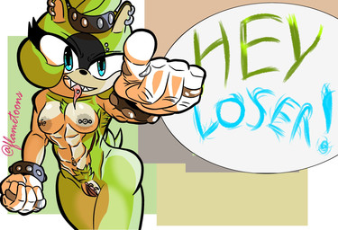 abs anthro areola armpit_hair barbell_piercing blue_eyes bodily_fluids body_hair bracelet breasts chest_tuft dialogue dripping ear_piercing ear_ring eyebrow_piercing facial_piercing female fur genital_piercing genitals gesture green_body green_fur grey_areola grey_nipples hand_gesture jewelry looking_at_viewer muscular muscular_anthro muscular_female navel navel_piercing nipple_barbell nipple_piercing nipples nude nude_anthro nude_female piercing pointing pointing_at_viewer ring ring_piercing saliva saliva_drip sharp_teeth short_tail solo speech_bubble studded_bracelet studded_jewelry studs tail talking_to_viewer tan_body tan_fur teeth text tongue tongue_out tongue_piercing tongue_stud tuft vulva vulva_piercing vulva_ring flametoons idw_publishing sega sonic_the_hedgehog_(comics) sonic_the_hedgehog_(idw) sonic_the_hedgehog_(series) surge_the_tenrec afrosoricid mammal tenrec 2026 digital_drawing_(artwork) digital_media_(artwork) english_description english_text hi_res