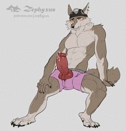 animal_genitalia animal_penis anthro armor biped blush canine_genitalia canine_penis claws clothing erection finger_claws fur genitals headgear helmet knot male multicolored_body multicolored_fur paws penis penis_poking_out penis_through_fly pink_clothing pink_underwear red_penis simple_background sitting solo tan_body tan_fur text toe_claws two_tone_body two_tone_fur underwear white_background white_body white_fur yellow_eyes zephyxus epic_games fortnite wendell_(fortnite) canid canine canis mammal wolf 2025 digital_media_(artwork) url