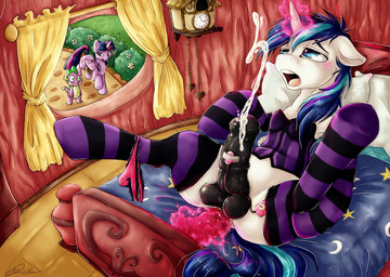 anal anal_masturbation anal_penetration animal_genitalia animal_penis balls bed being_watched blue_eyes blue_hair blush bodily_fluids clock clothed clothing corset crossdressing cum cumshot cutie_mark dildo dildo_in_ass dildo_insertion egg_vibrator ejaculation equine_genitalia equine_penis erection feathered_wings feathers female feral fur furniture genital_fluids genitals green_eyes group hair horn legwear lingerie looking_at_another magic male male_focus male_penetrated masturbation multicolored_hair object_in_ass open_mouth orgasm penetration penile penile_masturbation penis pillow purple_body purple_feathers purple_hair sex_toy sex_toy_in_ass sex_toy_insertion solo_focus spread_legs spreading stockings tail topwear toying_self two_tone_hair vibrator vibrator_on_penis white_body white_fur wings dimwitdog friendship_is_magic hasbro my_little_pony mythology shining_armor_(mlp) spike_(mlp) twilight_sparkle_(mlp) dragon equid equine mammal mythological_creature mythological_equine mythological_scalie scalie unicorn winged_unicorn 2013 hi_res