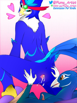 ambiguous_fluids anthro anus avian_feet beak blue_body blue_feathers bodily_fluids butt butt_grab close-up cum cum_in_vagina cum_inside cum_on_penis cunnilingus dialogue duo erection feathers feet female genital_fluids genitals hand_on_butt hands_behind_back legs_up male male/female nude open_beak open_mouth oral penetration penis sex spread_vulva spreading tail tail_feathers tongue vaginal vaginal_fluids vaginal_penetration vulva white_body white_feathers pluma_artist nintendo pokemon birdie_(kindle) avian generation_9_pokemon humanoid pokemon_(species) quaquaval absurd_res comic hi_res