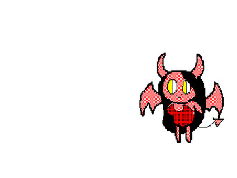 blush duo female flustered heart_symbol horn humor kissing male male/female multi_eye tail wings yellow_eyes idolomantises keke_(artist) be_not_afraid lili_(idolomantises) sera_(idolomantises) angel biblically_accurate_angel demon succubus 4:3 animated meme