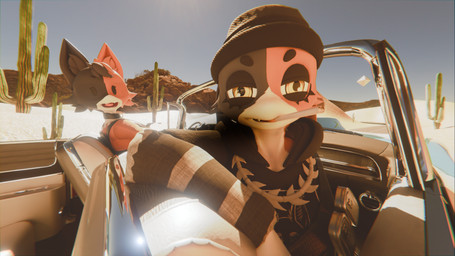 anthro car cigarette desert duo female mountain movie_reference road sand sky vehicle neumond_art epic_games fear_and_loathing_in_las_vegas fortnite cate_meowdy meow_skulls felid feline mammal 16:9 3d_(artwork) 4k absurd_res blender_(artwork) blender_cycles_(artwork) digital_media_(artwork) hi_res widescreen