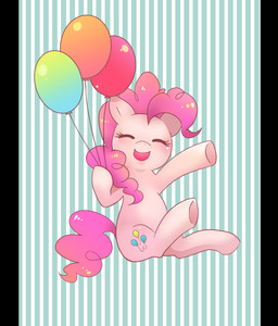 balloon balloon_support cutie_mark eyes_closed female feral hair hanging_from_balloon holding_balloon holding_object inflatable inflatable_support long_hair open_mouth open_smile pink_hair smile solo blackeevee friendship_is_magic hasbro my_little_pony pinkie_pie_(mlp) earth_pony equid equine horse mammal pony 2015