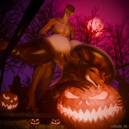 anthro anthro_penetrated balls big_breasts black_lipstick blurred_background bodily_fluids breasts brown_body butt claws cum duo erection female female_penetrated flexible food forked_tongue fruit genital_fluids genitals hands_free_penetrating_(penile) holidays huge_breasts jack-o'-lantern larger_anthro larger_female larger_penetrated lipstick makeup male male/female male_penetrating male_penetrating_female moon nipples non-mammal_balls non-mammal_breasts non-mammal_nipples nude open_mouth penetration penile penile_penetration penis plant pumpkin red_eyes red_moon scales sex simple_background size_difference slipping_out smaller_anthro smaller_male smile sound_effects splits spread_legs spreading surprised tail text thick_thighs tongue tongue_out packs_3d da.nilkaz_(modeler) laceypaste_(va) vulgarvictor_(modeler) halloween lilly_(vulgarvictor) nilka_(da.nilkaz) reptile scalie snake 1:1 3d_(artwork) 3d_animation animated digital_media_(artwork) hi_res short_playtime sound voice_acted webm