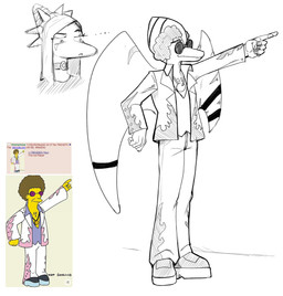 5_fingers anthro bone_frill broken_wing choker clothing cosplay duo ellipsis eyewear female fingers frill_(anatomy) glasses gold_(metal) gold_jewelry gold_necklace hair head_crest jacket jewelry long_hair male necklace pose short_hair smile snout tinted_glasses topwear wing_scar wings chervyarts 4chan cavemanon_studios goodbye_volcano_high ko_op_(game_developer) snoot_game the_simpsons disco_stu fang_(gvh) naser_(gvh) prehistoric_species pterodactylus pterosaur reptile scalie 2025 hi_res monochrome reference_image sketch brother_(lore) brother_and_sister_(lore) sibling_(lore) sister_(lore)
