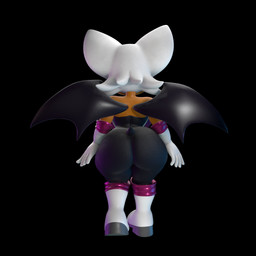 anthro big_butt big_ears black_background black_bodysuit black_clothing black_skinsuit black_wings bodysuit boots butt clothing faceless_anthro faceless_character faceless_female female footwear fur glistening glistening_body glistening_skin gloves handwear huge_butt knee_boots knee_highs legwear rear_view shoes short_tail simple_background skinsuit solo standing tail tan_body tan_skin thick_thighs tight_clothing white_body white_boots white_clothing white_footwear white_fur white_gloves white_handwear white_knee_boots wide_hips wings octal octal_(modeler) sega sonic_the_hedgehog_(series) rouge_the_bat bat mammal 2026 3d_(artwork) digital_media_(artwork) full-length_portrait hi_res portrait