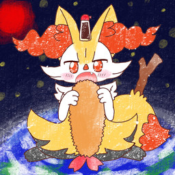 ambiguous_anthro ambiguous_gender anthro biped blush cute_fangs digitigrade dipstick_tail earth fangs food front_view holding_food holding_object macro markings object_in_tail open_mouth outside planet shrimp_(food) sitting solo soy_sauce space star stick stick_in_tail sun tail tail_markings teeth textured wariza annyui0611 nintendo pokemon braixen canid generation_6_pokemon mammal pokemon_(species) 1:1 2022 digital_drawing_(artwork) digital_media_(artwork) full-length_portrait hi_res japanese_description portrait translated_description