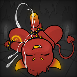 accessory big_penis bodily_fluids bracelet cock_ring collar cum cum_drip cum_on_face cum_on_penis cumshot dripping ejaculating_on_self ejaculation erection eyes_closed fangs foreskin freckles genital_fluids genitals glans horn huge_penis humanoid_genitalia humanoid_penis jewelry lying male masturbation not_furry nude on_back open_mouth open_smile orgasm orgasm_face penile penile_masturbation penis penis_accessory penis_jewelry red_body smile solo spade_tail spiked_bracelet spiked_cock_ring spiked_collar spikes tail teeth tongue tongue_out yellow_glans yellow_tongue ishitaka_uwu zill_(ishitaka_uwu) demon 1:1 hi_res