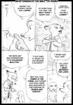 anthro clothed clothing dialogue dipstick_ears duo ear_markings multicolored_ears necktie shirt sitting speech_bubble text topwear borba disney zootopia judy_hopps nick_wilde canid canine fox lagomorph leporid mammal rabbit red_fox true_fox 2019 black_and_white comic english_text monochrome sketch