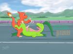 anal anal_penetration anvil_position blue_eyes blush canvas charmeleon cum cum_string cumshot domination duo english_text erection eyes_closed fire forced gay grovyle hands-free hi_res interspecies lizard lying male meteorsmash nintendo non_consensual on_back open_mouth orgasm outside penetration penis pokémon public rape reptile rough scalie sex side_view signature submissive text video_games
Rating: Explicit
Score: 5
User: Jatix
Date: April 14, 2014