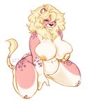 anthro big_breasts breasts female holding_breast huge_breasts kneeling nude slightly_chubby solo nastypasty melisa_(missn) felid lion mammal pantherine hi_res